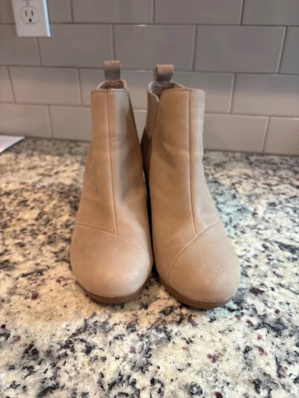 Tom’s slip on booties with wedge